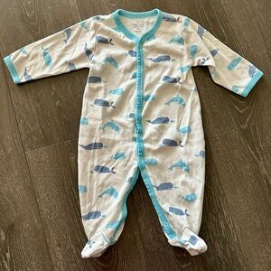 Whale Patterned Baby Footie Pajamas